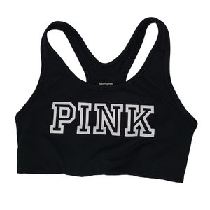 Pink Victoria's Secret‎ Pink Womens Black Ultimate Sports Bra SZ S Racerback